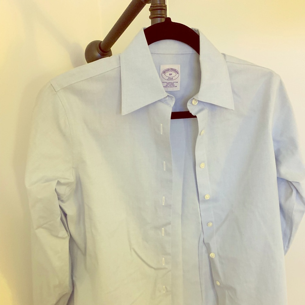 Blue button down brooks brothers shirt